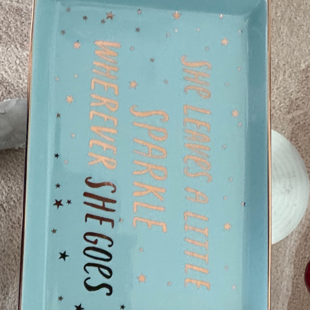 Indigo Blue and Gold Decorative Tray